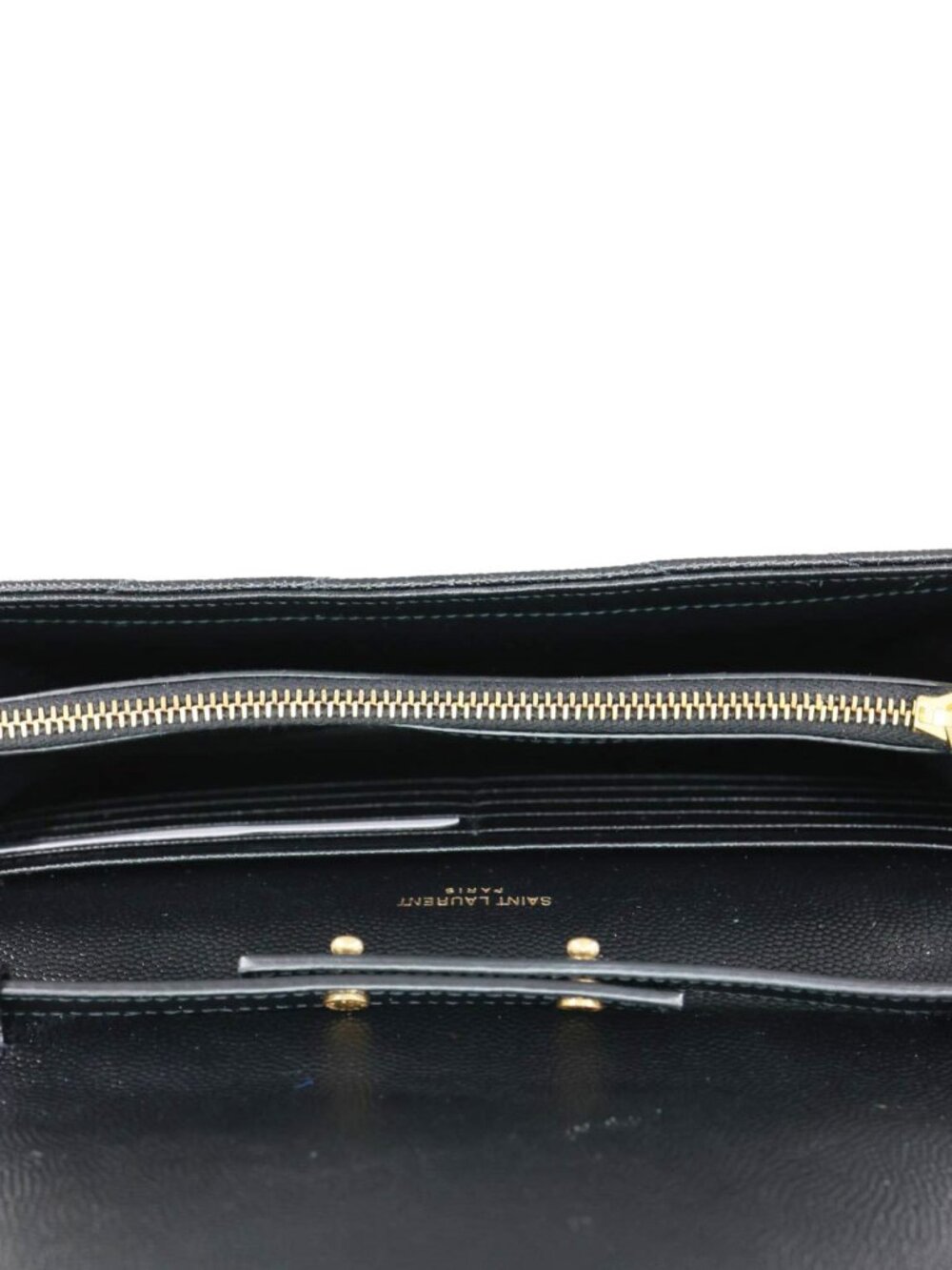 Yves Saint Laurent Cassandra Matelasse Grain De Poudre Chain Wallet Black - Picture 14 of 15